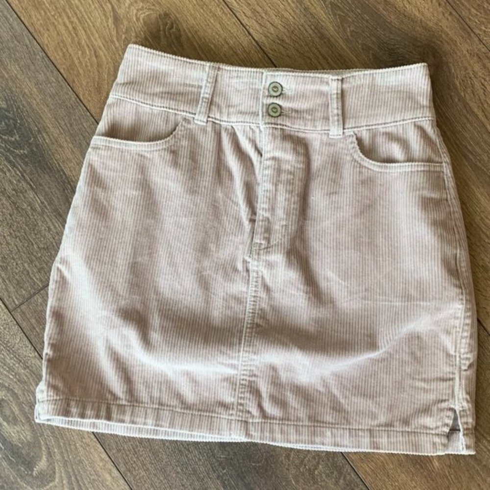 Hollister Pink Corduroy Skirt, Ultra High Rise, 1